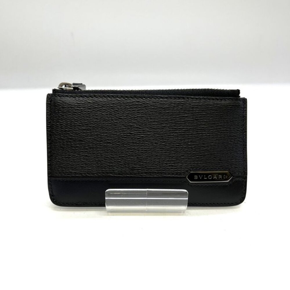 Bvlgari Coin Case with Key Ring Serpenti Scaliermann Black